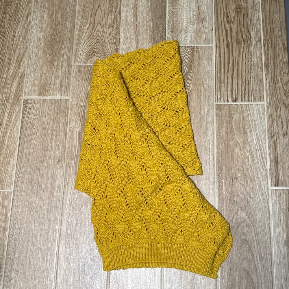 Vibrant Yellow Chevron Knit Poncho